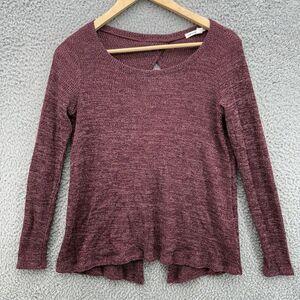 American Eagle Outfitters Sweater Women's M Maroon Keyhole‎ Open Back Cardigan